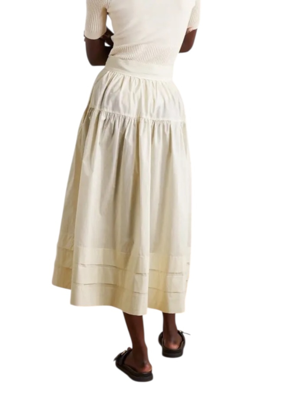 Ulla Johnson Jacinta Ivory Button Front Skirt With Pockets & Pleated Details 4 - Picture 10 of 10